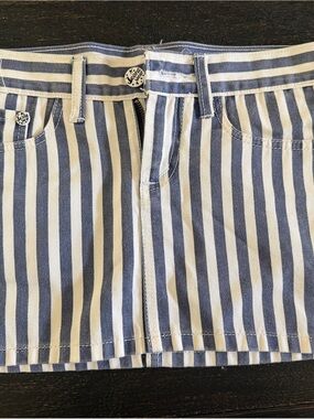 Striped Blue and White Mini Skirt
